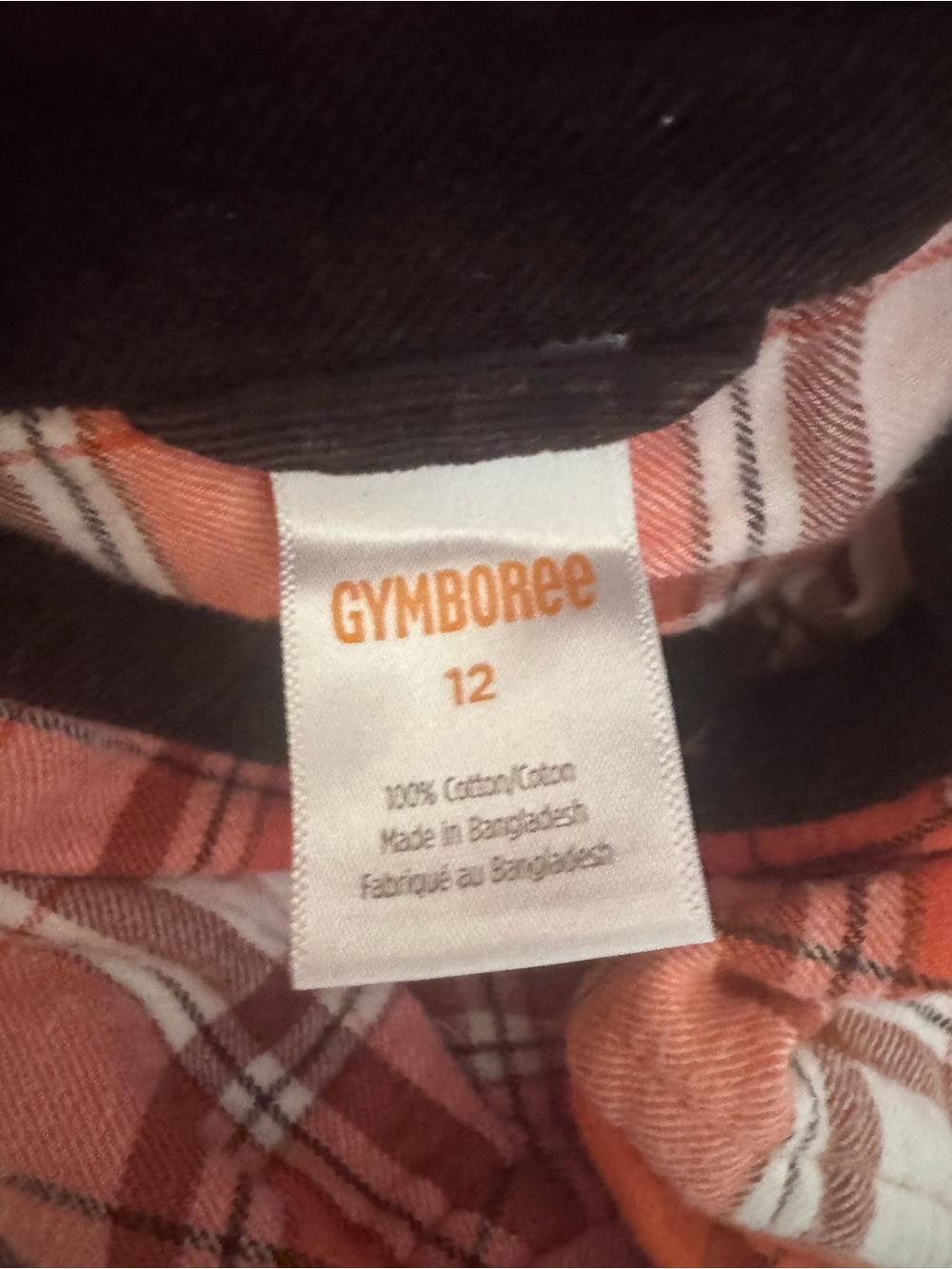 Gymboree Orange & White Plaid Button-Up Shirt